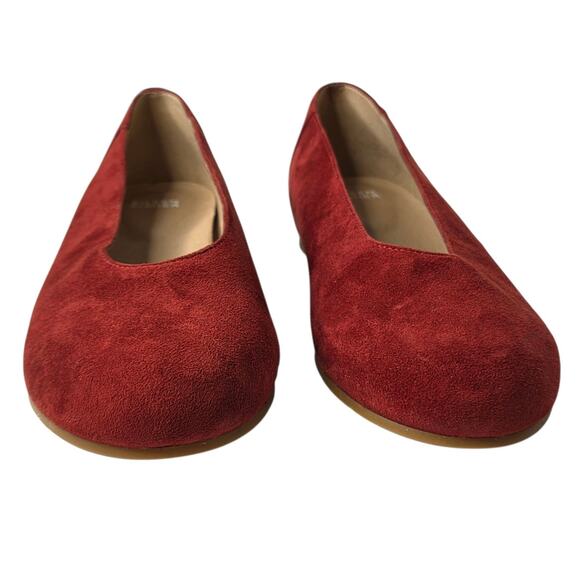 Eileen Fisher Cedar Red Suede Una Hidden Wedge Ballet Flat Shoes SZ 8.5 - Picture 4 of 11